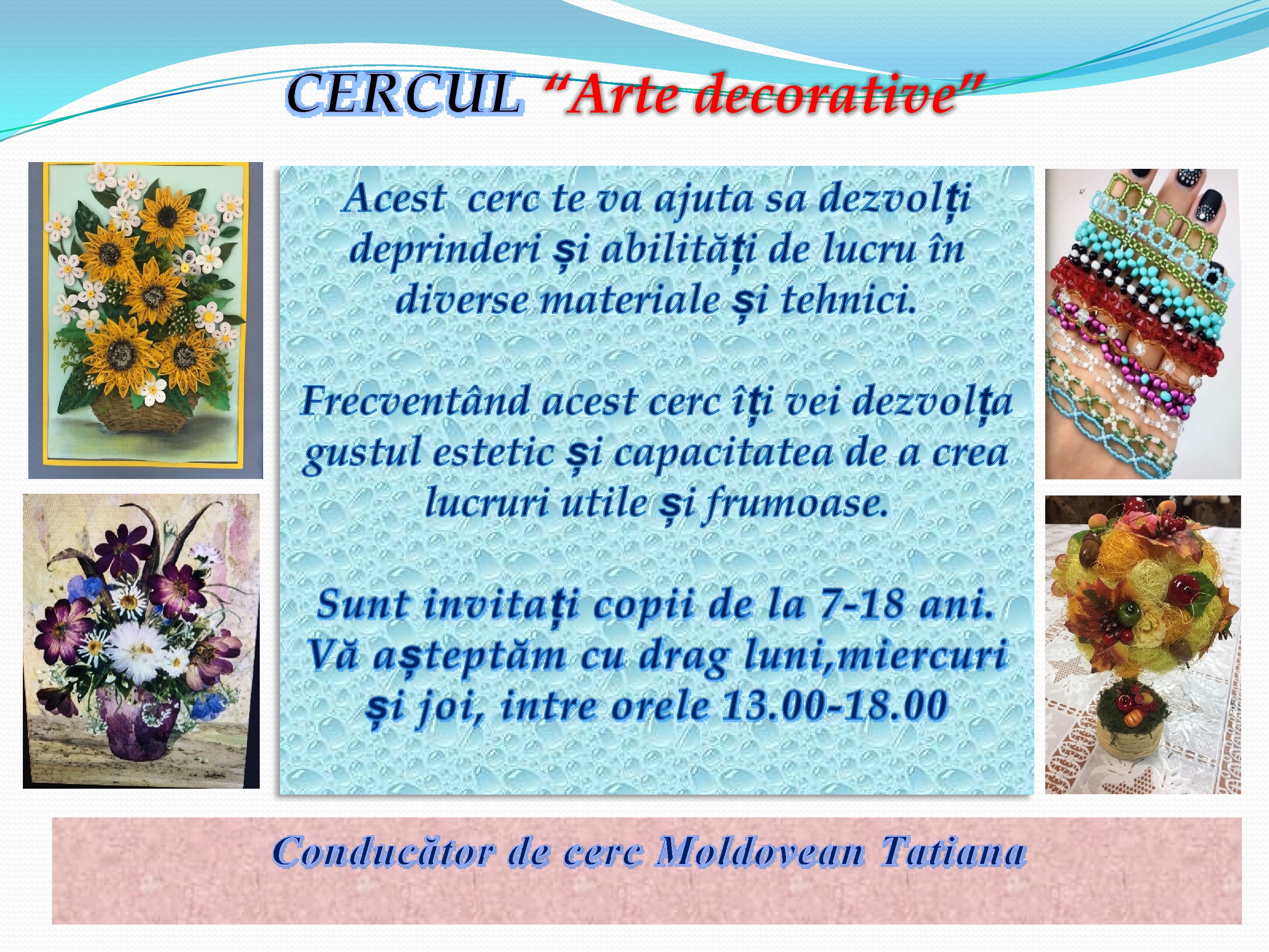 Cercul ”Arte decorative” și Cercul ”Origami”